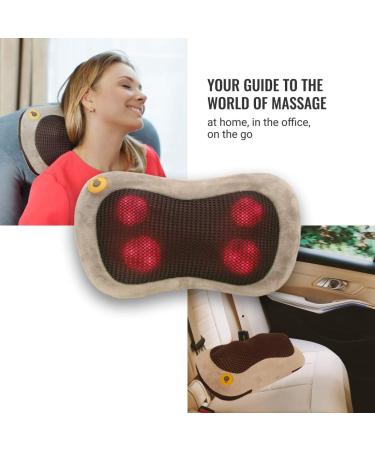 Gess Shiatsu Massage Pillow with Heat | 3D Rotating Neck & Back Massager for Home Office & Car - Perfect Relief for Muscles - Buy Online on GoSupps.com