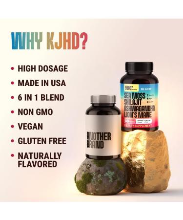 KJHD Shilajit Ashwagandha Gummies with Sea Moss Beet Root Lion s Mane Mushroom & Black Seed Oil Organic Herbal Superfood Supplement 60 Vegan Gummies 1 Month Supply (60 Count) - Buy Online on GoSupps.com