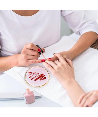 Abeillo Resin Nail Art Pallet Manicure Painted Palette Gold Edge Nail Polish Palette Nail Art Makeup Palette Display Box Nail DIY Accessories Pink - Buy Online on GoSupps.com