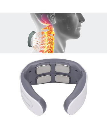 Neck Massage Device | Heated Pulse Massager for Lymphatic Drainage | Adjustable Intelligent Neck Massager for Men & Women - White - Buy Online on GoSupps.com