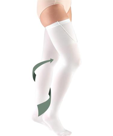 Truform Surgical Stockings - 18 mmHg Compression - Thigh High Closed Toe - White - X-Large (Pack of 2) - Men & Women - International Shipping Available - Buy Online on GoSupps.com