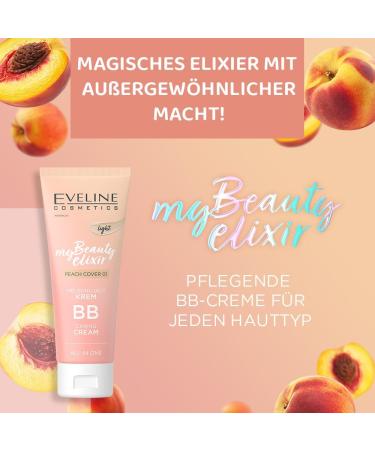 Eveline Cosmetics Nourishing BB Cream no 02 Dark My Beauty Elixir series Vegan formula with niacinamide peach squalane bamboo & rose oil 30 ml - Buy Online on GoSupps.com