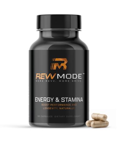 REVVMODE Men s Energy & Stamina | Men s Supplement for Blood Flow Circulation Drive & Focus | Endurance Support | L-Arginine Maca & Tongkat Ali | Caffeine-Free | 90 Capsules
