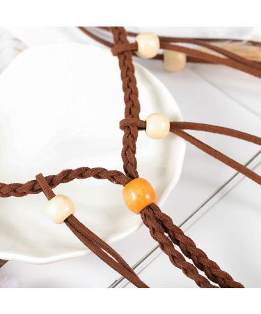 Bohemian Feather Hairband Indian Gypsy Headband with White and Brown Feathers - Festival Hippie Costume Accessory - Buy Online on GoSupps.com