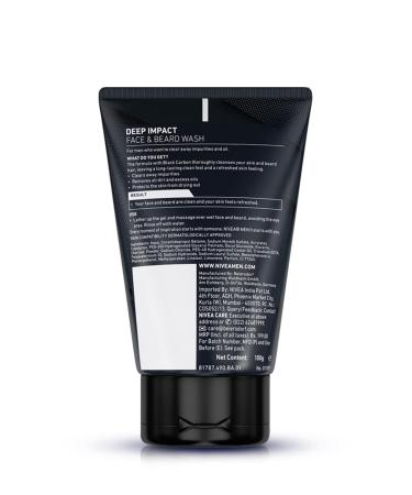 MEN Deep Impact Face Wash | Black Carbon | Intense Clean for Beard & Face | 100g - Oil & Impurity Removal - Buy Online on GoSupps.com
