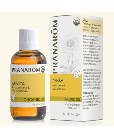 Pranarom - USDA Certified Organic French Arnica Virgin Plant Oil - 2 fl oz Glass Bottle - Massage Oil for Body Relaxing Soothing for Joints & Muscles