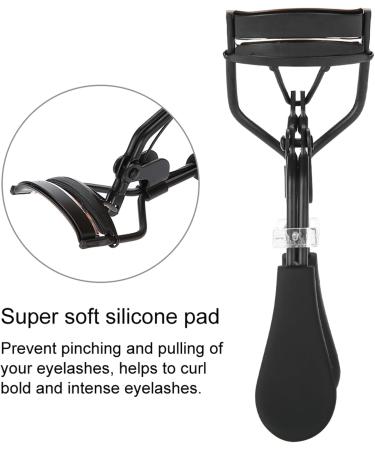 Verdant Touch Stainless Steel Eyelash Curler Stainless Steel Eyelash Curler Silicone Ring Pad Eye Lash Curling Tool Black Professional Cosmetic Tool - Buy Online on GoSupps.com