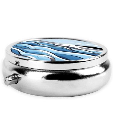 Portable Travel Pill Box - 3 Compartment Round Organizer with Waves Design for Traveling - International Shipping Available - Buy Online on GoSupps.com