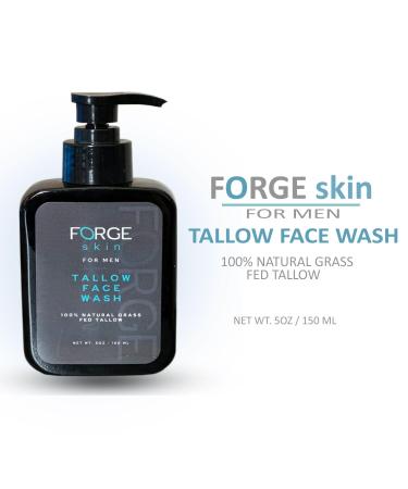 Forge Tallow Face Wash - Nourishing & Hydrating Facial Cleanser for All Skin Types | 150 mL Anti-Aging Acne Control & Pore Minimizer for Men & Women - Buy Online on GoSupps.com