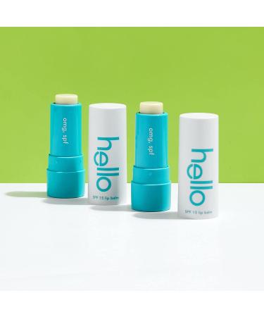 Hello Moisturizing Vegan Lip Balm - Sweet Mint SPF 15, Beeswax, Petrolatum & Parabens Free - 0.15 oz (1 Pack) - Buy Online on GoSupps.com