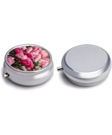 Travel Pill Box with Flowers - 3 Compartment Portable Pill Organizer for Purse & Pocket - Buy Online on GoSupps.com