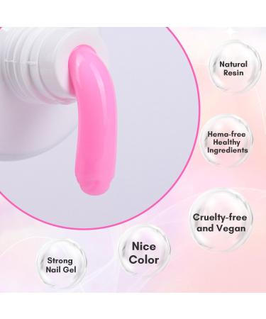 Makartt Poly Nail Gel 50ML Soft Pink Builder for Nail Extension Strengthener 3D Trendy Nail Art Design Manicure Home DIY Salon - Fondant Pink - Buy Online on GoSupps.com