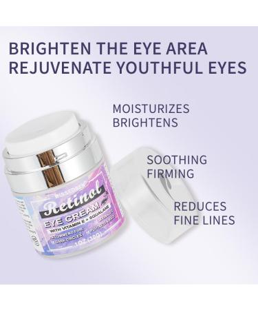 Eye Cream & Roller Serum Set with Retinol Vitamin E Squalane Hyaluronic Acid for Dark Circles Eye Bags & Fine Lines Under Eyes Brighten Under Eyes 1OZ&0.27OZ - Buy Online on GoSupps.com