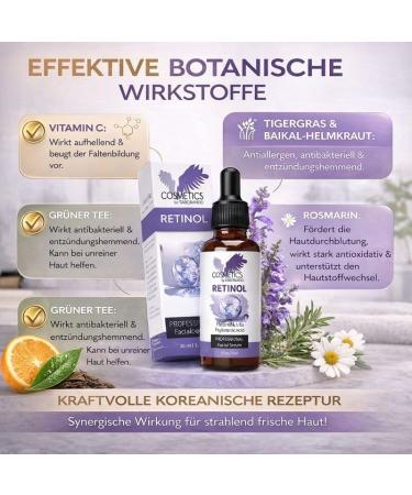  Saborando Korean Skincare - Retinol Serum - With Hyaluronic Acid Vitamins C & E - Intense Hydration and Radiance - Professional Facial Serum for All Skin Types - 30 ml Saborando - Buy Online on GoSupps.com