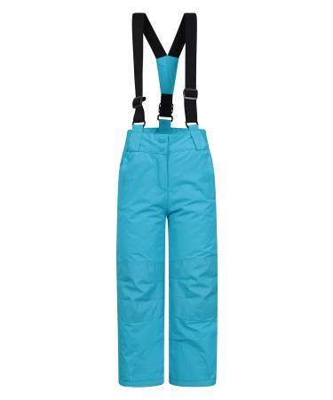 Mountain Warehouse Kids Winter Snow Pants, Reinforced Knees -Boys & Girls Ski Salopette Bright Blue 3-4T