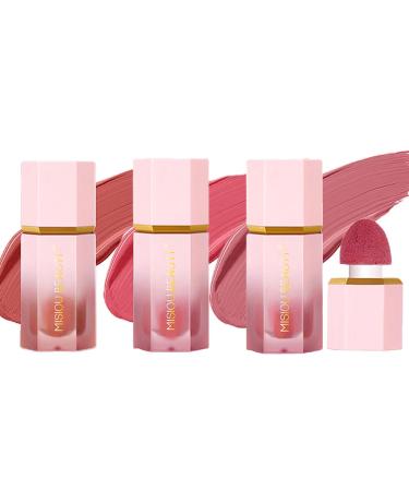 3 Colour Blush Intense Colour Liquid Blush, Matte, Lightweight and Breathable, Waterproof, Natural Looking, Long Lasting, for Women (3, A, 1)