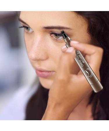 Eye Brow Pencil | 4 Tipped Precise Brow Microblading Eyebrow Pencil Waterproof Eyebrow for Eyebrow Makeup Holiday Parties Daily Use Xiaguang Dark Brown - Buy Online on GoSupps.com