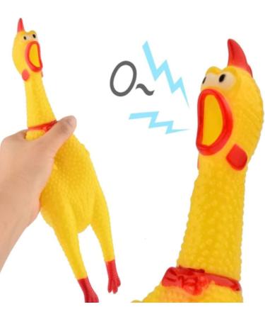 Buy XFly 2 Rubber Screaming Chickens - Squeaky Dog Toys for Teeth Cleaning - Yellow Decompression Toy (17cm) - International Shipping Available - Buy Online on GoSupps.com