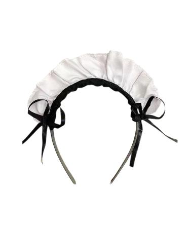 Bohue Maid Headband Maid Anime Cosplay Headwear Women's French Maid Headband Retro Lolita Hair Hoop Maid Hair Accessories for Halloween Cosplay