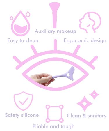 Silicone Winged Smoky Eyeshadow Applicators Plate & Cat Shape Eye Liner Guide - Purple - Buy Online on GoSupps.com