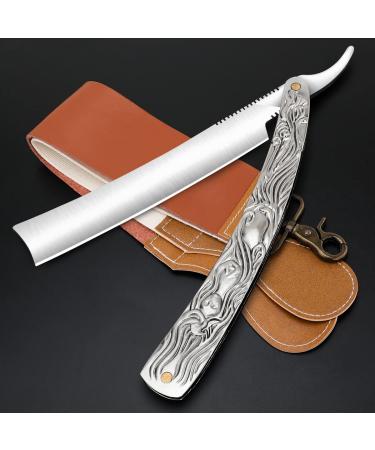 M & LD Professional Razor With Layer Cowskin Sharpener - Stainless Steel Razor Men Schneidrasierer Kit Incases Razor Gifts for Father's Day