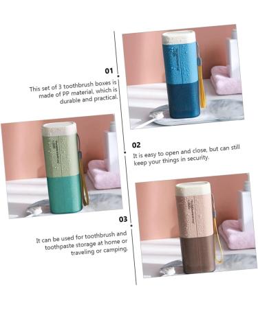 Plafope Travel Toothbrush Storage Box - 3-Piece Set with Toothpaste Holder & Travel Mug - Perfect for On-the-Go Oral Care - Buy Online on GoSupps.com