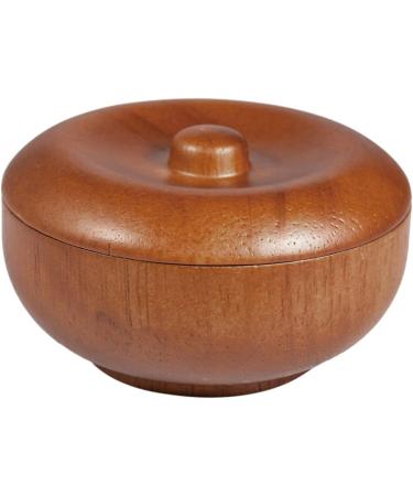 Doitool Men's Shaving Bowl with Lid - Wooden Brown 9.7x9.7 cm | Ideal for Shaving Soap Foam & Brushes | Premium Grooming Accessories - Buy Online on GoSupps.com