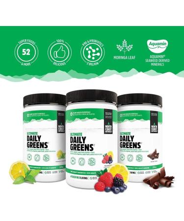 North Coast Naturals Ultimate Daily Greens | Superfood blend of superfruits land and sea greens - 270 g - Mixed Berry & Citrus Mixed Berry & Citrus 270 g (Pack of 1) - Buy Online on GoSupps.com