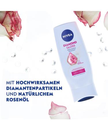 Nivea Diamond Gloss Conditioner | Nourishing Hair Care with Diamond Particles & Rose Oil | 200ml - Intensive Shine & Radiance - Buy Online on GoSupps.com