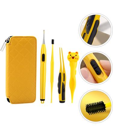 FRCOLOR Kids Ear Wax Pick Set - Cartoon Luminous Earwax Picker & Nose Clip for Safe Removal - Yellow 15.2x6.7cm - Buy Online on GoSupps.com