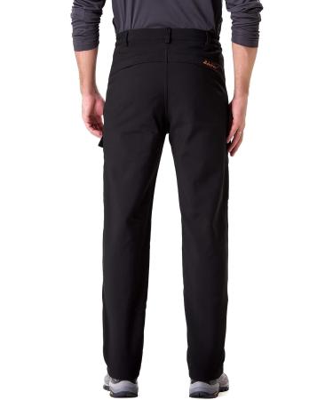 Men's Insulated Fleece-Lined Snow Pants - Water and Wind-Resistant, Black, Small/30 Inseam, Softshell with 6 Pockets - Buy Online on GoSupps.com
