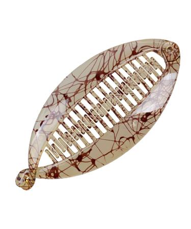 Ancllo Large Banana Hair Clips - Fish Shape Hair Accessories for Women & Girls - 2 Coffee Brown Clips with Rounded Edges - Buy Online on GoSupps.com