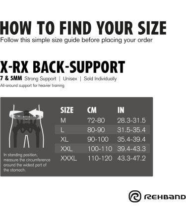 Rehband X-RX Back Support - 7mm Neoprene Heavy Weightlifting Belt | 2-in-1 Support for Optimal Performance | Black M - Buy Online on GoSupps.com
