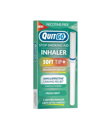 Quit Smoking Aid Oxygen Inhaler + Soft Tip Chewable Filter to Help Curb Cravings, Nicotine Free Non-Addictive Stop Smoking Support & Oral Fixation Relief (1 Pack, Fresh-Mint)