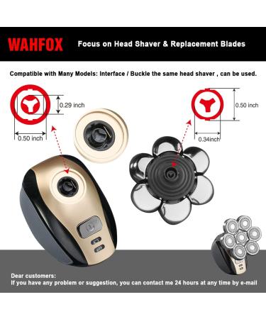 WAHFOX Universal 7 Heads Shaver Replacement Head - 7D Blade for All Brands - Silvery Shaver Head - Buy Online on GoSupps.com