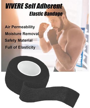 Buy WUXTANGZ Self Adherent Bandage Wrap - 1 Inch Elastic Cohesive Athletic Tape (12 Pack Black) for Sports First Aid & Vet Use | International Shipping Available - Buy Online on GoSupps.com