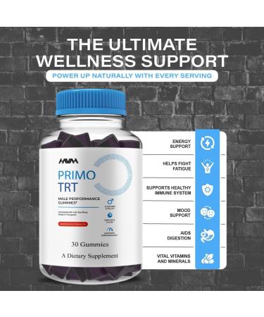 Primo TRT Maximum Strength Performance Gummies PrimoTRT Gummy Supplement Prime TRT Maximum Strength Advanced Shiljait Vitamin Support Supplement Primo TRT Premium Wellness Gomitas (1 Month Supply) - Buy Online on GoSupps.com