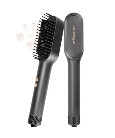 PLAVOGUE Hair Straightener Brush 3 in 1 Hair Straightening Comb Straightening Hot Air Brush for Women Anti Scald & Heat Damage Fast Heating Dual Voltage Suitable for Home & Travel