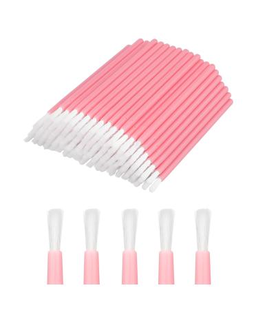50PCS Disposable Lip Brushes Lipstick Applicator Lip Wands Makeup Beauty Tool Kits PYO Cookie Paint Brush (Pink) Pink 50