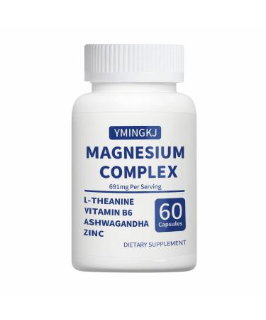Magnesium Complex for Women DeepCalm 7-in-1 Bisglycinate Citrate Malate - Sleep Quality & Muscle Relaxation Support with L-Theanine & Ashwagandha & Zinc Vegan - 30 Servings 60 Count (Pack of 1)
