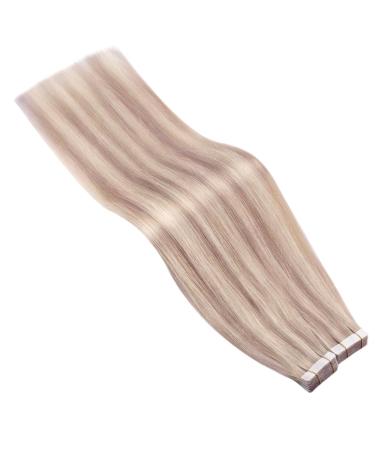 Ugeat Real Hair Tape Extensions - Ash Brown & Bleaching Blonde - 20 Pieces 45 cm 50g - #18/613 Highlights - Buy Online on GoSupps.com