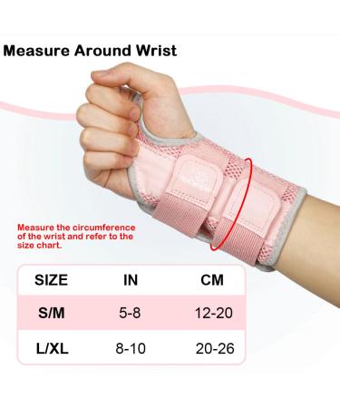 Shop Nucamper Breathable Wrist Wear - Adjustable Metal-Style Stabilizer Bandage for Men & Women | Arthritis Tendinitis Sprain Relief | Pink & Gray L/XL (2-Piece Set) - Buy Online on GoSupps.com