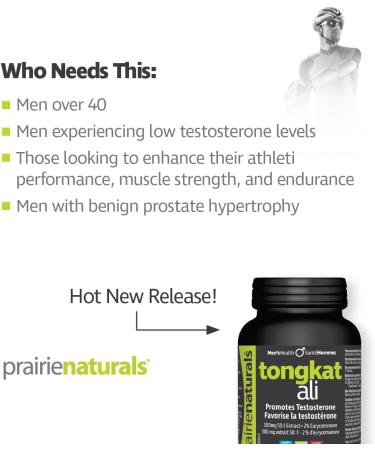 Prairie Naturals Tongkat Ali 500 promotes Testosterone production. Source of antioxidants. Eurycomanone. Dairy free. Vegan. Gluten Free - 60 Vegan capsules - Buy Online on GoSupps.com