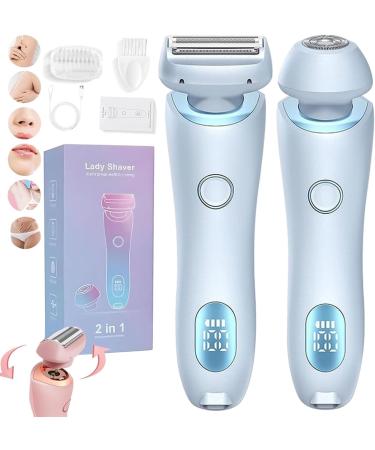 Gleam Pro 3.0 Shaver for Women by Women Portable 2 in 1 Elorixa Smooth Shave Pro Ipx7 Waterproof Suitable for Sensitive Areas Electric Razors for Women (Blue)