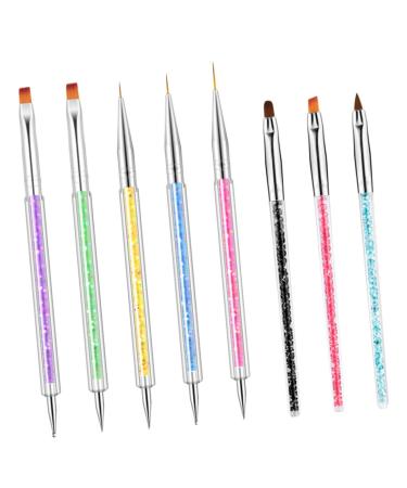 Beaupretty Portable Nail Tools Sets Nail Pen Wear- resistant nail art liner brush 2- way dotting nail painting nail building gel Wear-resistant Dotting double head Nail supplies abs