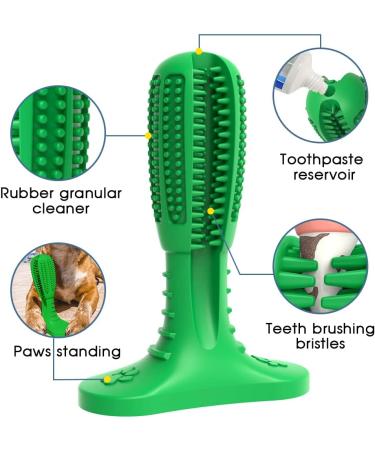 RUCACIO Dog Chew Toy - Durable Outdoor Interactive Toothbrush Toy for Medium Dogs | Dental Care & Teeth Cleaning | Puppy Birthday Gifts - A-Green - Buy Online on GoSupps.com