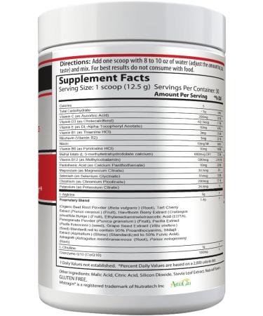 Drink Mix Cherry L-Arginine 5000mg L-Citrulline 1000mg Vitamins B12 C D3 Beet Root 30 Servings Nitric Oxide Support Cardiovascular & Energy Support Supplement (375 Grams) Cherry 13.23 Ounce (Pack of 1) - Buy Online on GoSupps.com