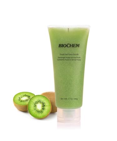 BIOCHEM Fruit Gel Face Scrub Gentle Face Exfoliator Deep Clean Facial Scrub for black head remover for face Exfoliating Smooth Hydrated Daily Facial Scrub for All Skin Types (7.1 fl oz / 200 g)