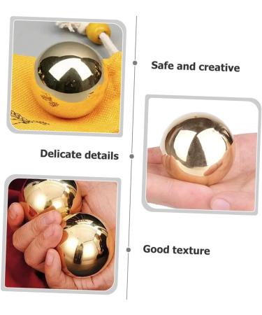 Kombiuda Brass Massage Balls - 2 Pcs Smooth Hand Training Balls for Gym & Portable Massage - Buy Online on GoSupps.com