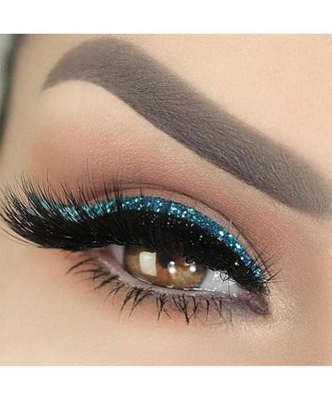 4 Pairs Reusable Glitter Eyelash Stickers & Eyeliner - Smokey Eye Makeup Tool - Blue Self-Adhesive Invisible Eyelid Strap - Buy Online on GoSupps.com
